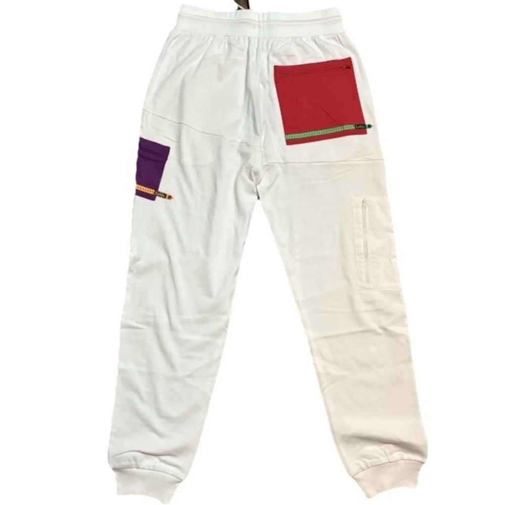 Cookies Men's Sweatpants Cream Cargo Pants Multicolor Pockets Cotton Sz M - Picture 4 of 16